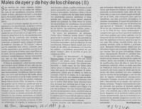Males de ayer y de hoy de los chilenos (II)