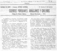 Cuentos populares araucanos y chilenos