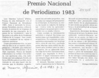 Premio Nacional de Periodismo 1983