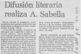 Difusión literaria realiza A. Sabella