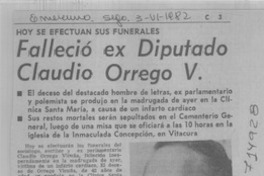 Falleció ex diputado Claudio Orrego V.