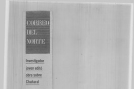 Investigador joven editó obra sobre Chañaral.