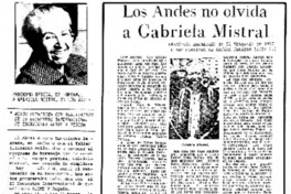 Los Andes no olvida a Gabriela Mistral