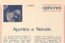Apuntes a Neruda