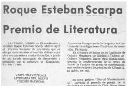 Roque Esteban Scarpa Premio de Literatura.