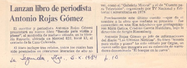 Lanzan libro de periodista Antonio Rojas Gómez.