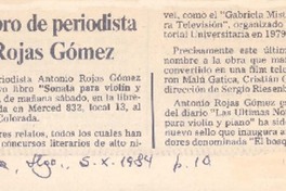 Lanzan libro de periodista Antonio Rojas Gómez.