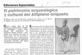 El patrimonio arqueológico y cultural del altiplano ariqueño