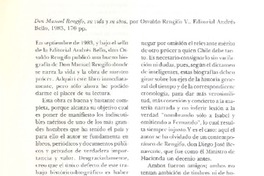 Don Manuel Rengrifo, su vida y su obra