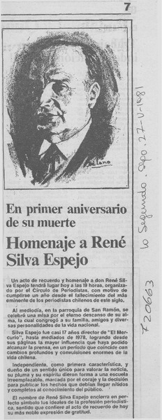 Homenaje a René Silva Espejo.
