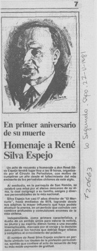 Homenaje a René Silva Espejo.