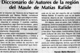 Diccionario de autores de la Región del Maule de Matías Rafide