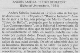 Andrés Sabella: "Cetro de bufón"