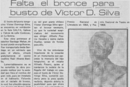 Falta el bronce para busto de Víctor D. Silva.