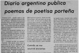 Diario argentino publica poemas de poetisa porteña.