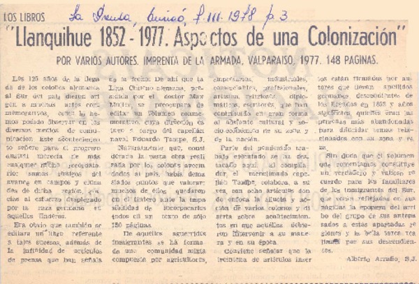 Llanquihue 1852-1977. Aspectos de una colonización"