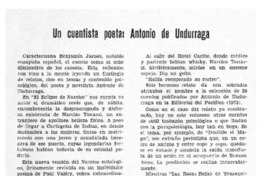 Un cuentista poeta: Antonio de Undurraga