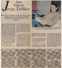 Ayer falleció Jorge Teillier.
