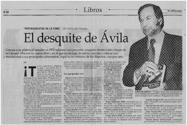 El desquite de Avila: [entrevista]