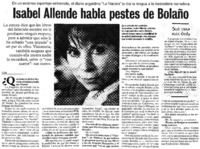 Isabel Allende habla pestes de Bolaño