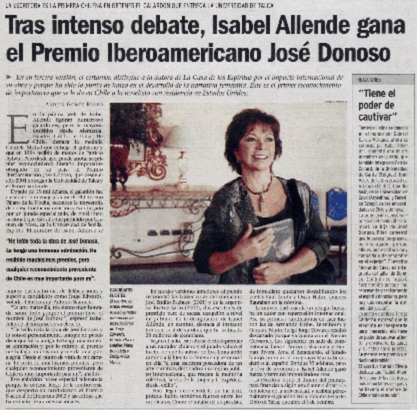 Tras intenso debate, Isabel Allende gana el Premio Iberoamericano José Donoso