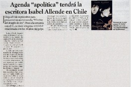 Agente "apolítica" tendrá la escritora Isabel Allende en Chile.