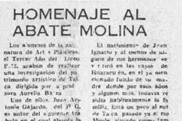 Homenaje al Abate Molina.