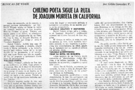 Chileno poeta sigue la ruta de Joaquín Murieta en California
