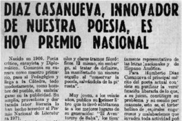 Díaz Casanueva, innovador de nuestra poesía, es hoy premio nacional