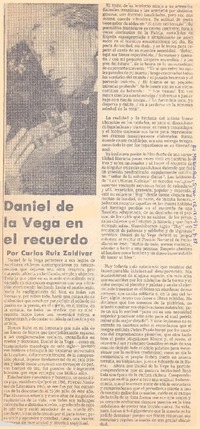 Daniel de la Vega en el recuerdo