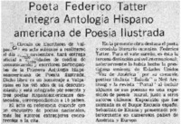 Poeta Federico Tatter integra Atología Hispano Americana de Poesía Ilustrada.