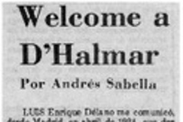 Welcome a D'Halmar
