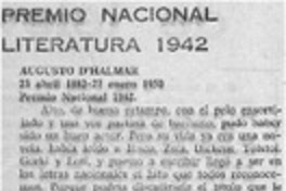 Premio nacional de literatura 1942.