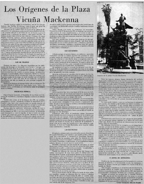 Los orígenes de la plaza Vicuña Mackenna