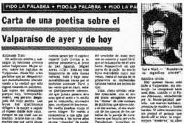 Carta de una poetisa sobre el Valparaíso de ayer y de hoy