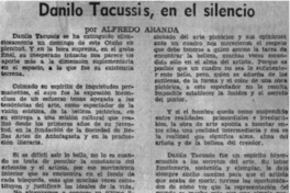 Danilo Tacussis, en el silencio