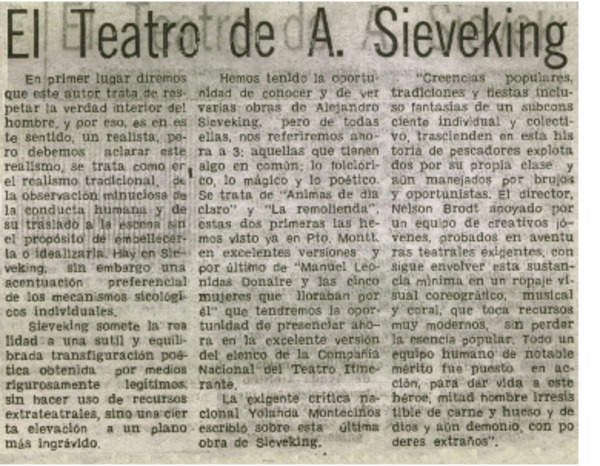 El teatro de A. Sieveking.