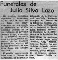 Funerales de Julio Silva Lazo.