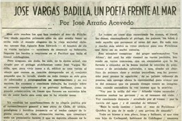 José Vargas Badilla, un poeta frente al mar