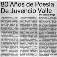 80 años de poesía de Juvencio Valle