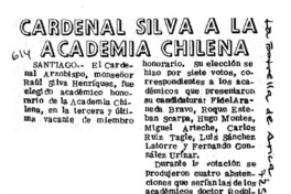 Cardenal Silva a la Academia Chilena.