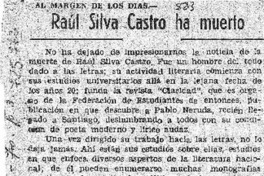 Raúl Silva Castro ha muerto