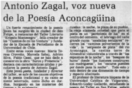 Antonio Zagal, voz nueva de la poesía aconcagüina.