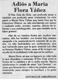 Adiós a María Flora Yañez