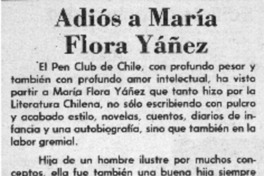 Adiós a María Flora Yañez