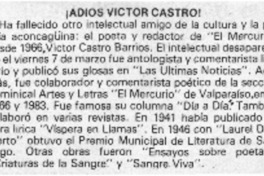 ¡Adios Víctor Castro!.