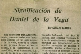 Significación de Daniel de la Vega