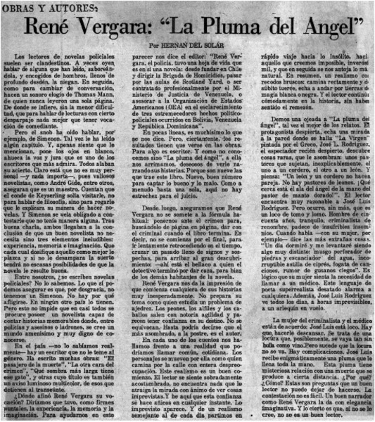 René Vergara: "la pluma del ángel"