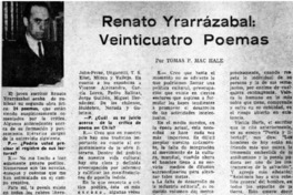Renato Yrarrázaval: veinticuatro poemas