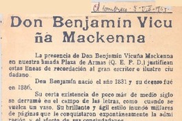 Don Benjamín Vicuña Mackenna